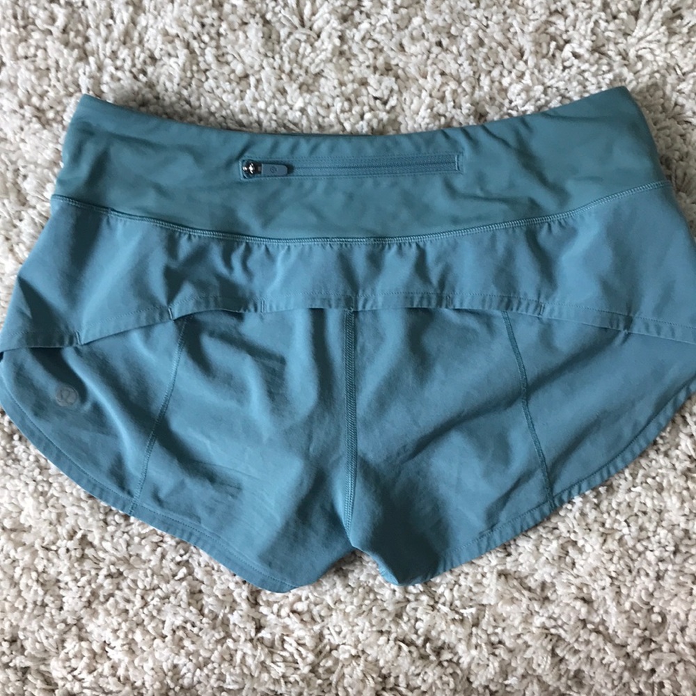 Teal Lululemon Speed Up Shorts 2.5" - Picture 2 of 4